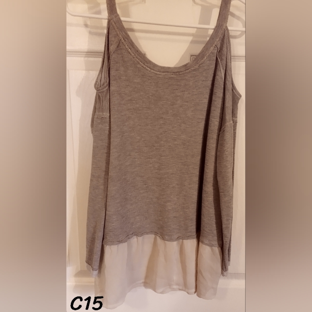XHILARATION Cold Shoulder Blouse with Lacey Waist, Sz M